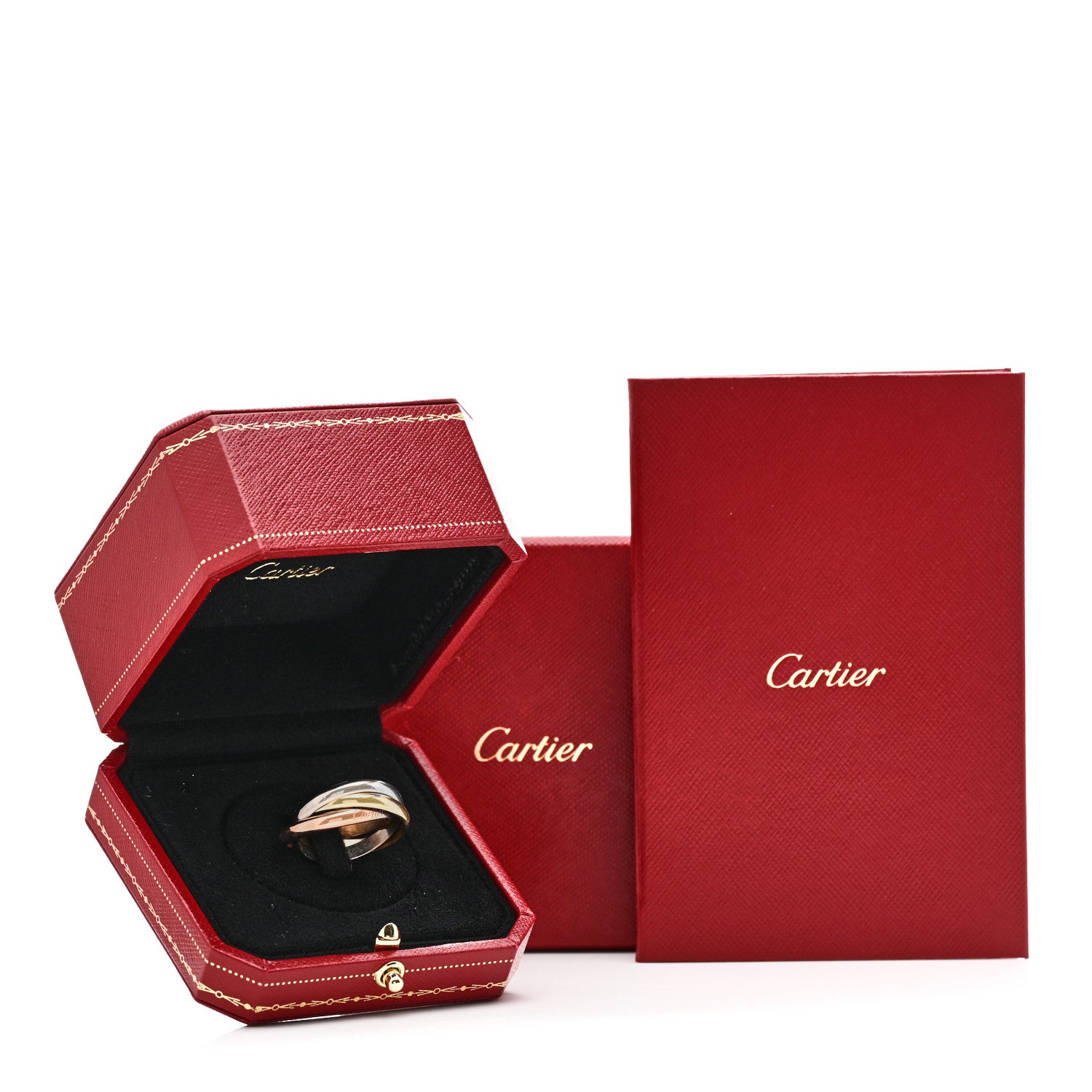 Cartier 18K Pink Yellow White Gold Classic Trinity Ring 62 10 5 of 5