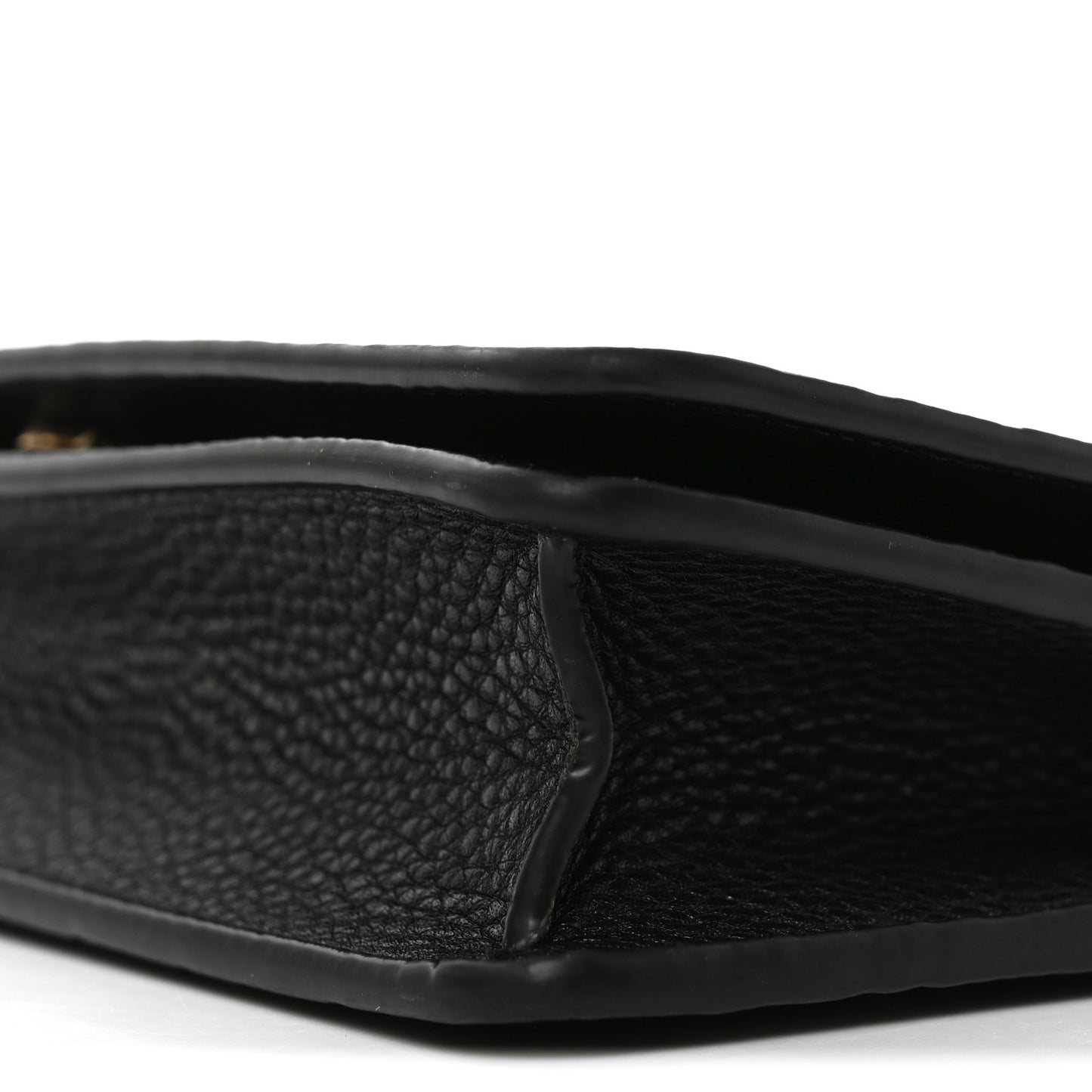 GG Grainy Calfskin Emblem Wallet On Chain Black