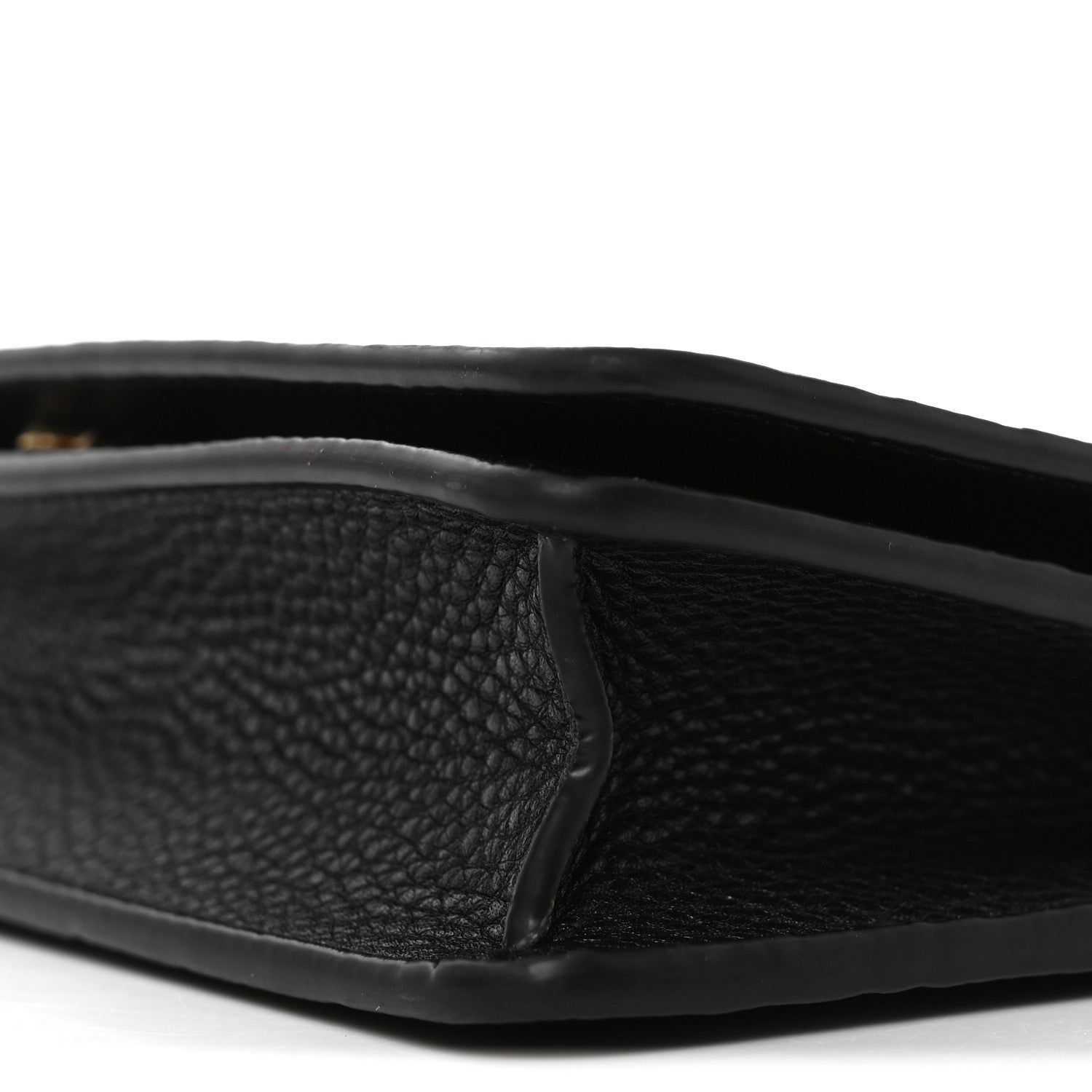 Gucci GG Grainy Calfskin Emblem Wallet On Chain Black 10 of 11