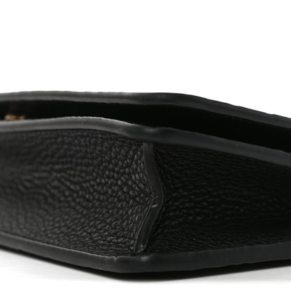 Gucci GG Grainy Calfskin Emblem Wallet On Chain Black 10 of 11