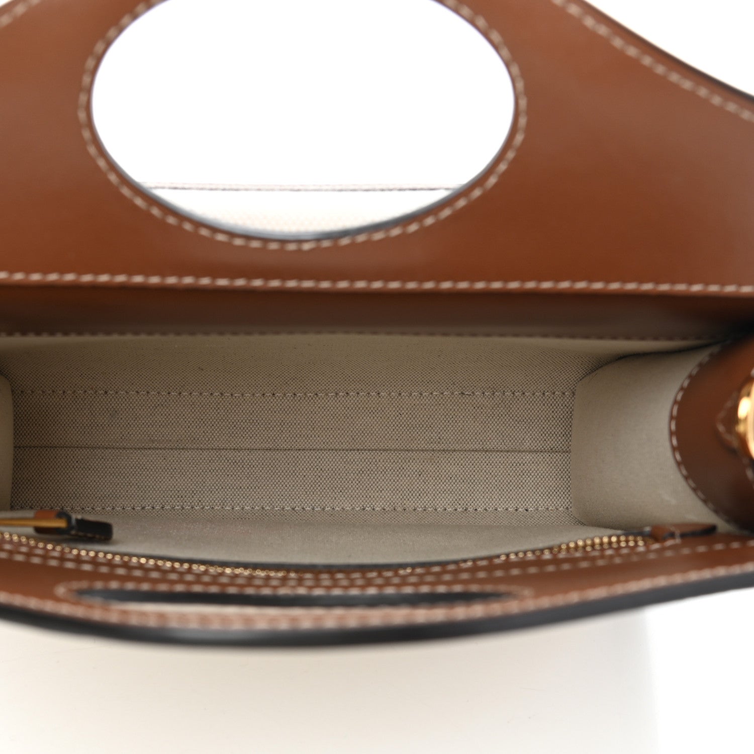 Burberry Canvas Smooth Calfskin Two Tone Mini Pocket Bag Natural Malt Brown 4 of 6