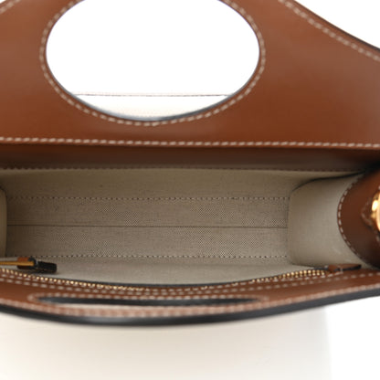 Burberry Canvas Smooth Calfskin Two Tone Mini Pocket Bag Natural Malt Brown 4 of 6