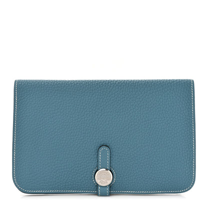 Hermes Togo Dogon Duo Wallet Blue Jean 1 of 10