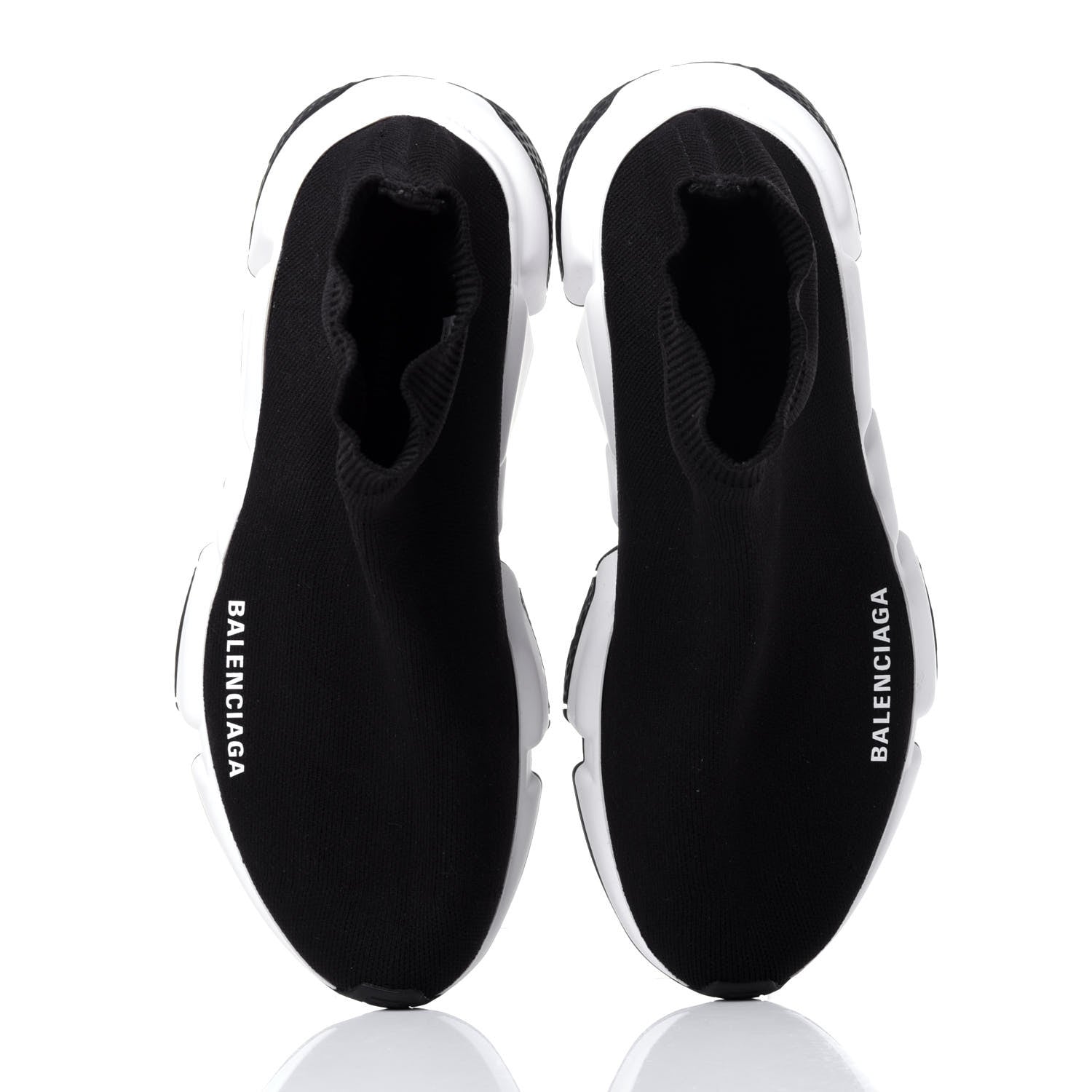 Balenciaga Neoprene Knit Womens Speed Sneakers 37 Black White 6 of 11