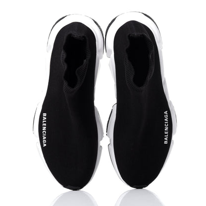 Balenciaga Neoprene Knit Womens Speed Sneakers 37 Black White 6 of 11