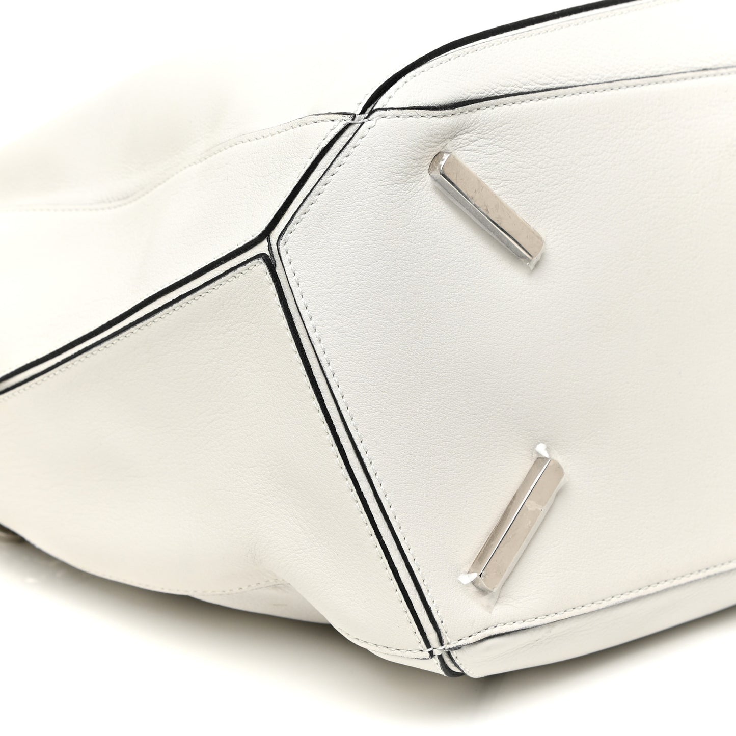 Calfskin Medium Puzzle Bag White