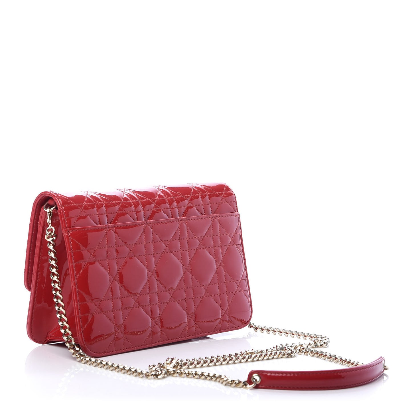 Patent Cannage Miss Dior Promenade Pouch Red