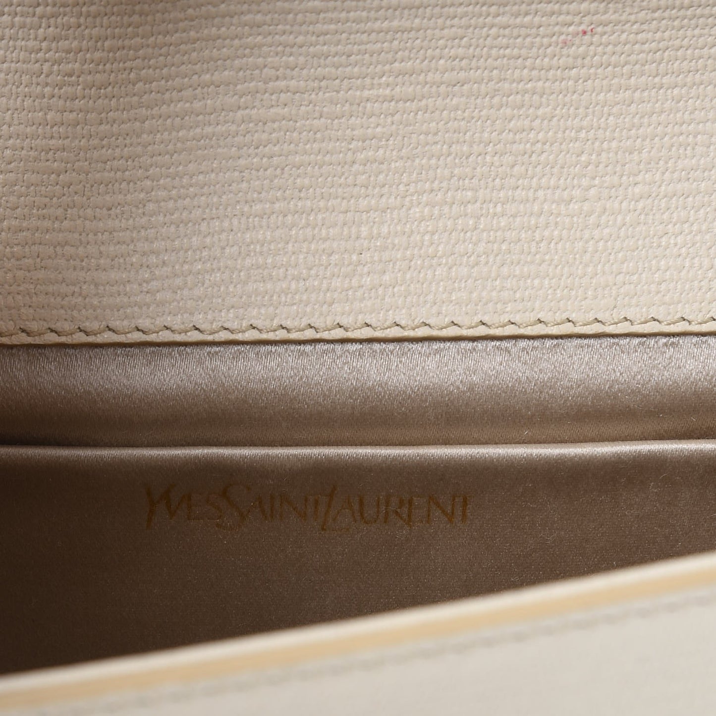 Textured Calfskin Classic Y Clutch Light Beige
