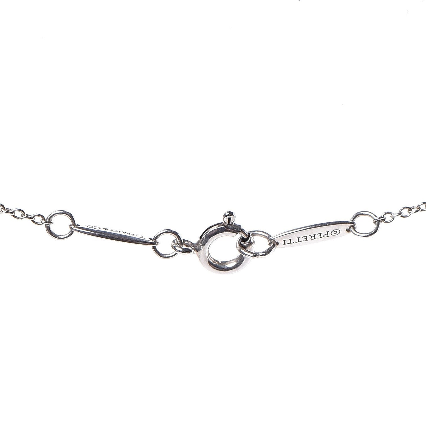 Sterling Silver 18K Rose Gold Elsa Peretti Extra Mini Double Open Heart Pendant Necklace