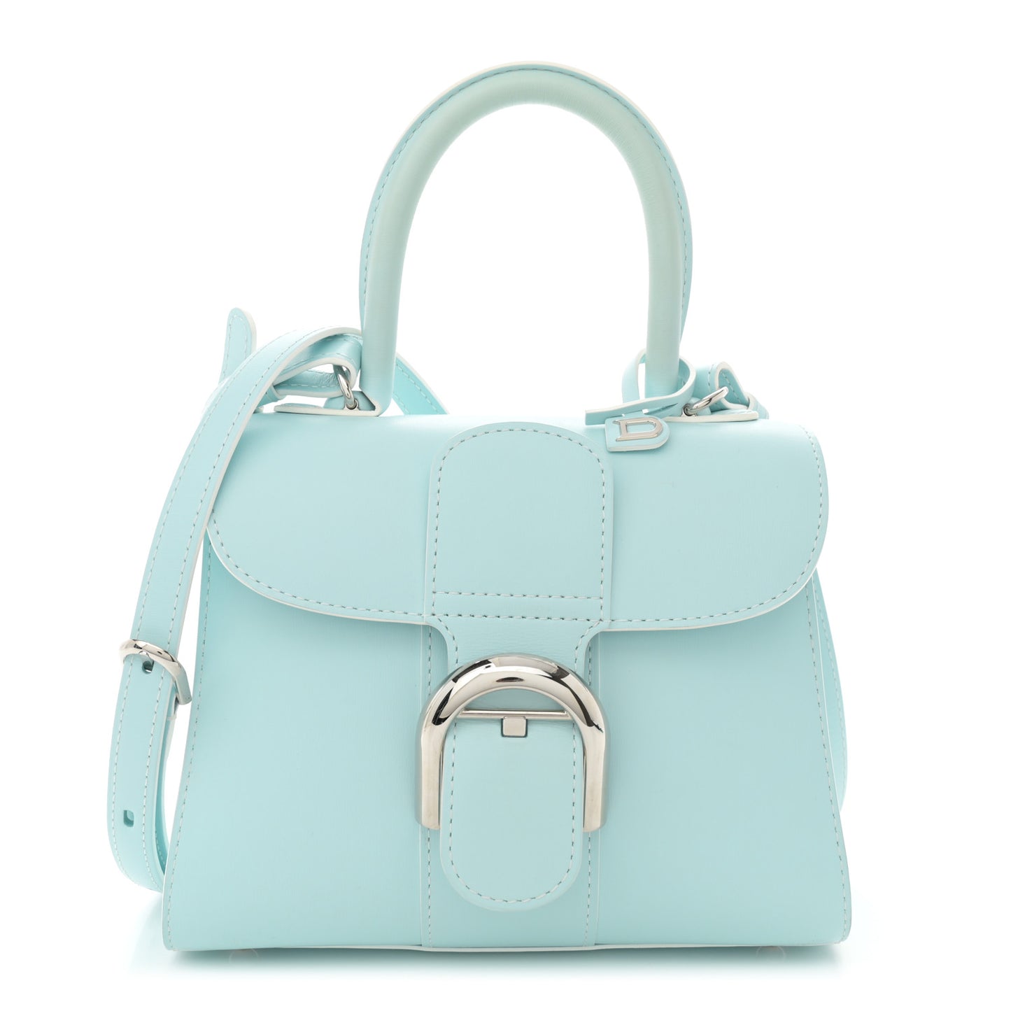 Box Calfskin Mini Brillant Satchel Light Blue