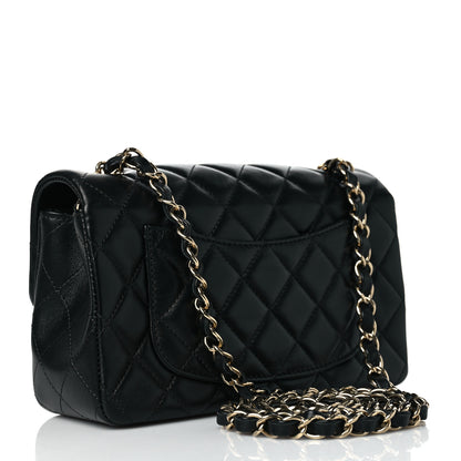 Chanel Lambskin Quilted Mini Rectangular Flap Black 3 of 10