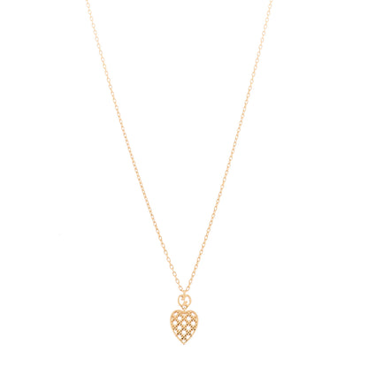 Gucci 18K Yellow Gold Diamantissima Heart Pendant Necklace 1 of 5