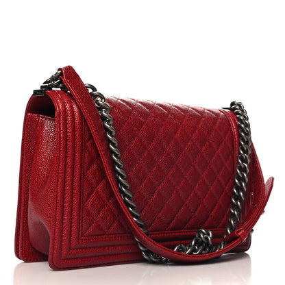 Chanel Caviar Quilted New Medium Boy Flap Dark Red 3 of 11