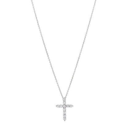 Tiffany Platinum Diamond Small Cross Pendant Necklace 1 of 6