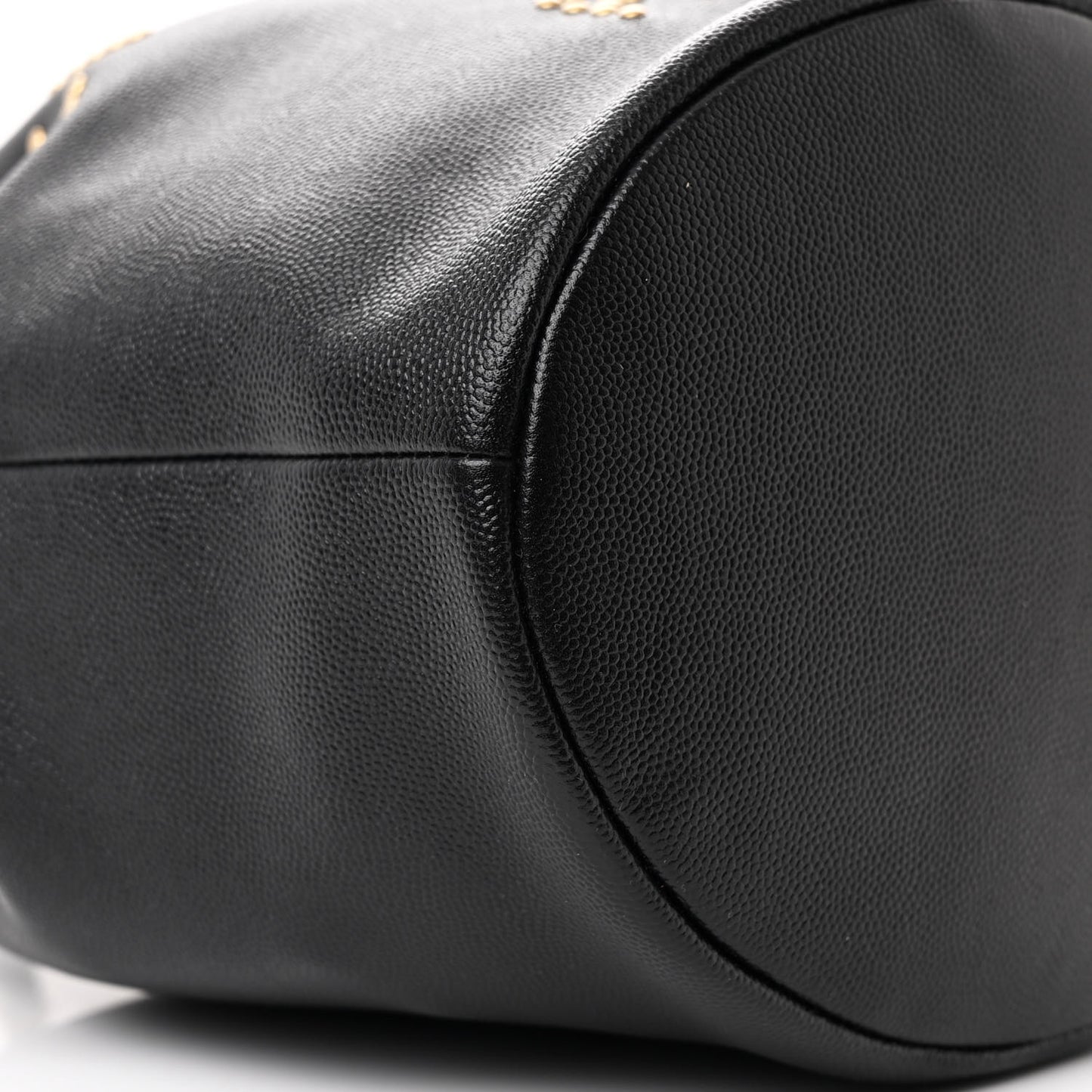 Caviar Deauville Drawstring Bucket Bag Black