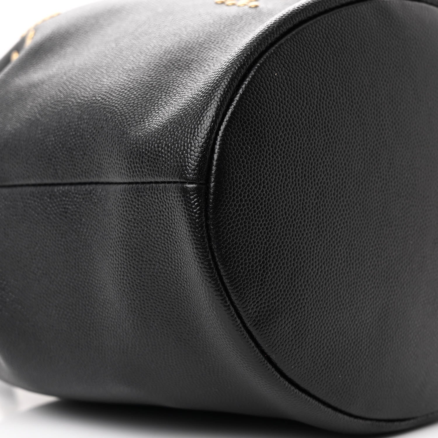 Chanel Caviar Deauville Drawstring Bucket Bag Black 9 of 10