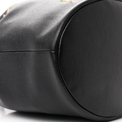 Chanel Caviar Deauville Drawstring Bucket Bag Black 9 of 10