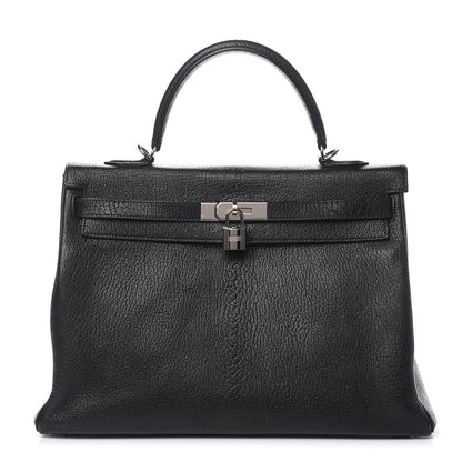 Hermes Chevre De Coromandel Kelly Retourne 35 Black 1 of 35