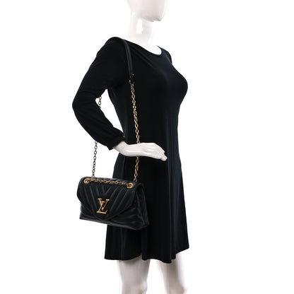 Louis Vuitton Calfskin LV New Wave Chain Bag Black 2 of 8