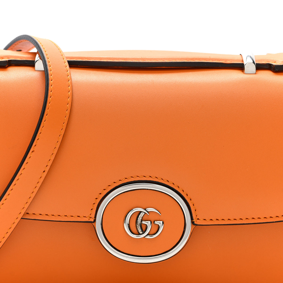 Gucci Senna Calfskin Petite GG Top Handle Shoulder Bag Orange 7 of 10