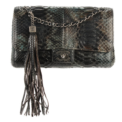 Chanel Python Medium Soho Tassel Flap Dark Blue Brown 1 of 8