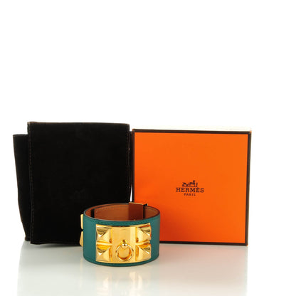 Hermes Swift Collier de Chien CDC Bracelet L Malachite 4 of 7