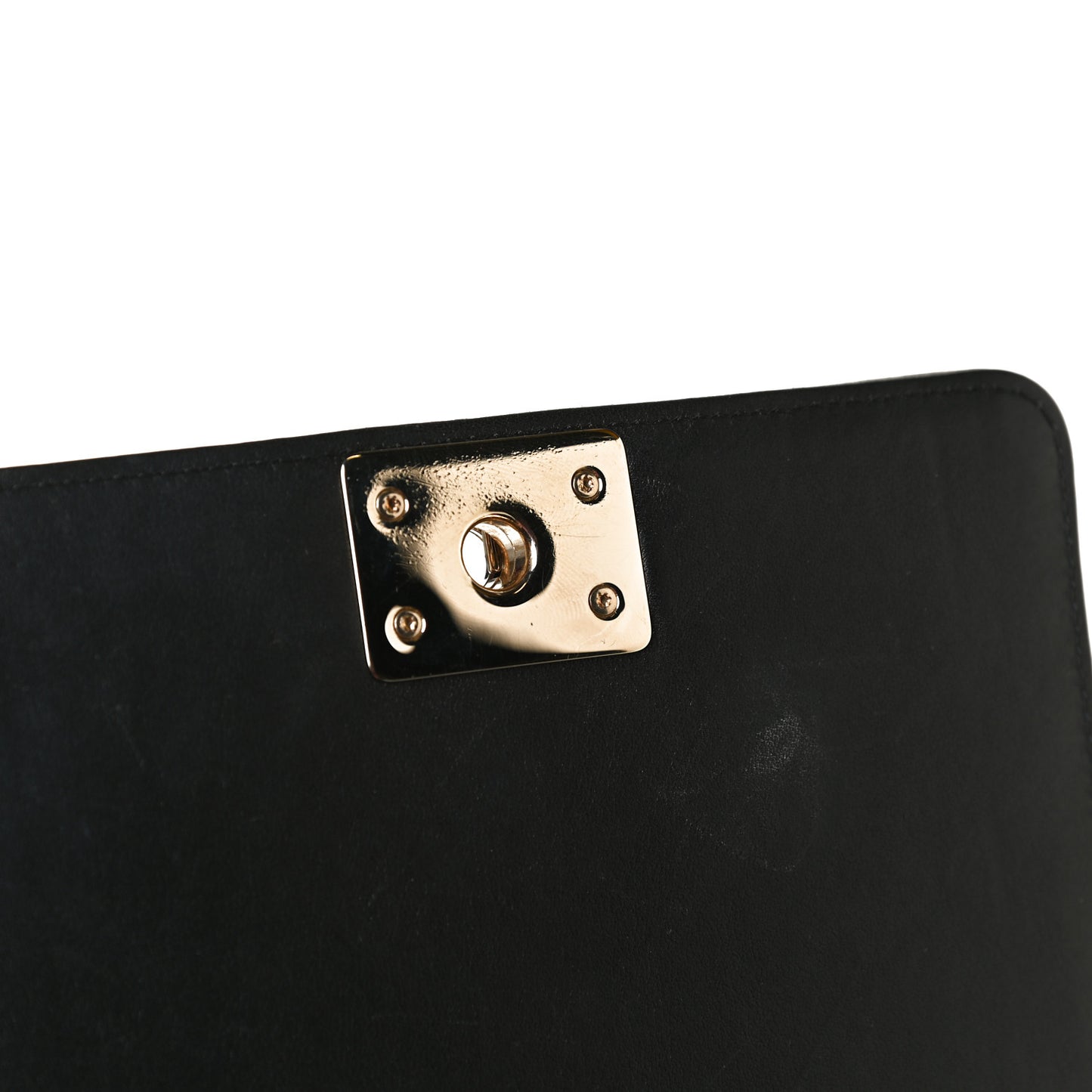 Calfskin Quilted North South Boy Flap Black