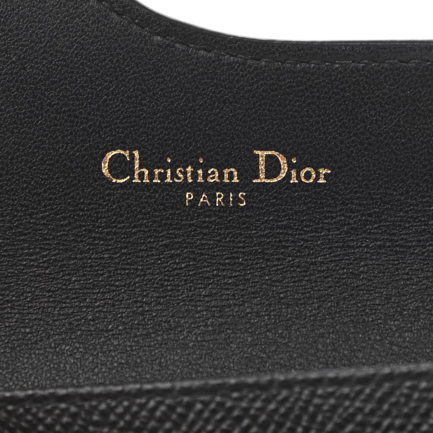 Grained Calfskin Saddle Card Holder Black