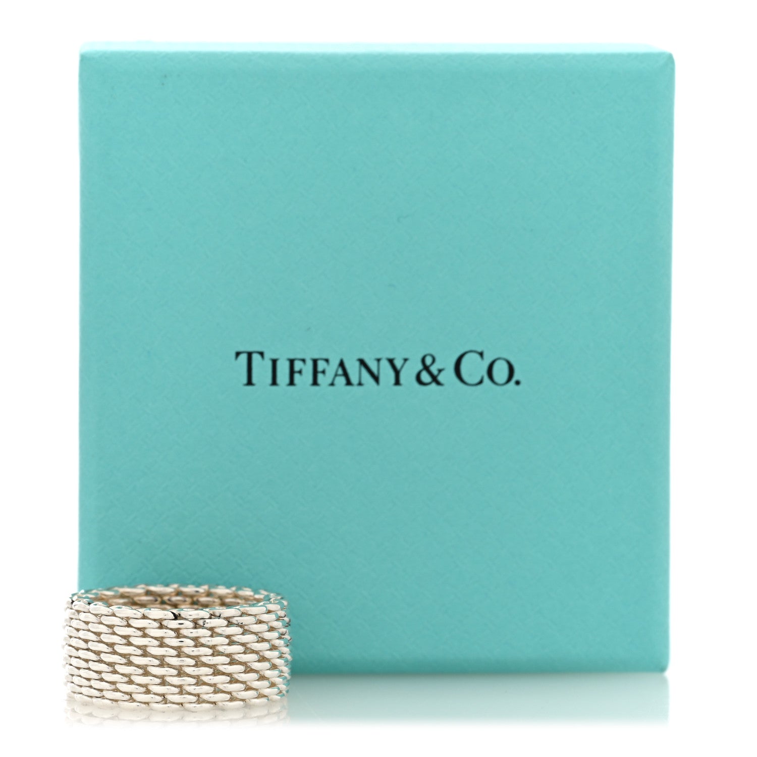 Tiffany Sterling Silver Somerset Mesh Ring 53 6.5 5 of 5