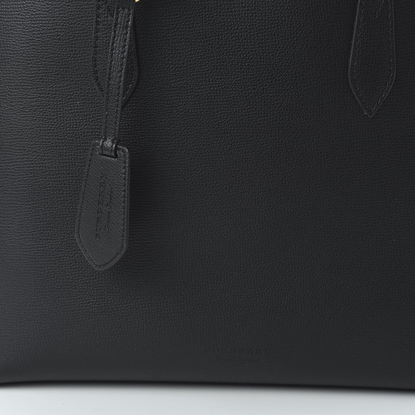 Grainy Calfskin Haymarket Check Medium Reversible Tote Black