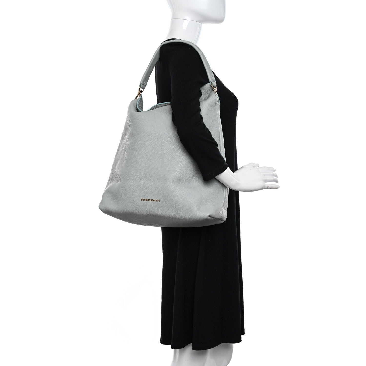 Burberry Grainy Calfskin Medium Cale Hobo Sky Blue 2 of 12