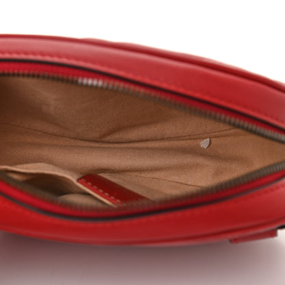 Gucci Calfskin Matelasse GG Marmont Belt Bag 85 34 Hibiscus Red 5 of 11