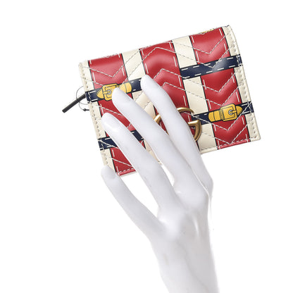 Gucci Calfskin Matelasse Trompe L'Oeil Print GG Marmont Card Case Wallet Off White 2 of 8