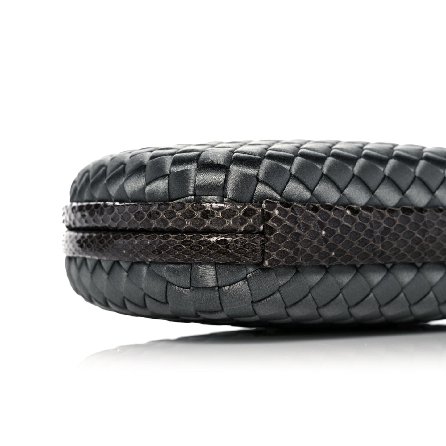 Satin Intreccio Impero Ayers Knot Clutch Grey