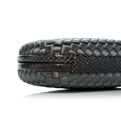 Bottega Veneta Satin Intreccio Impero Ayers Knot Clutch Grey 7 of 9