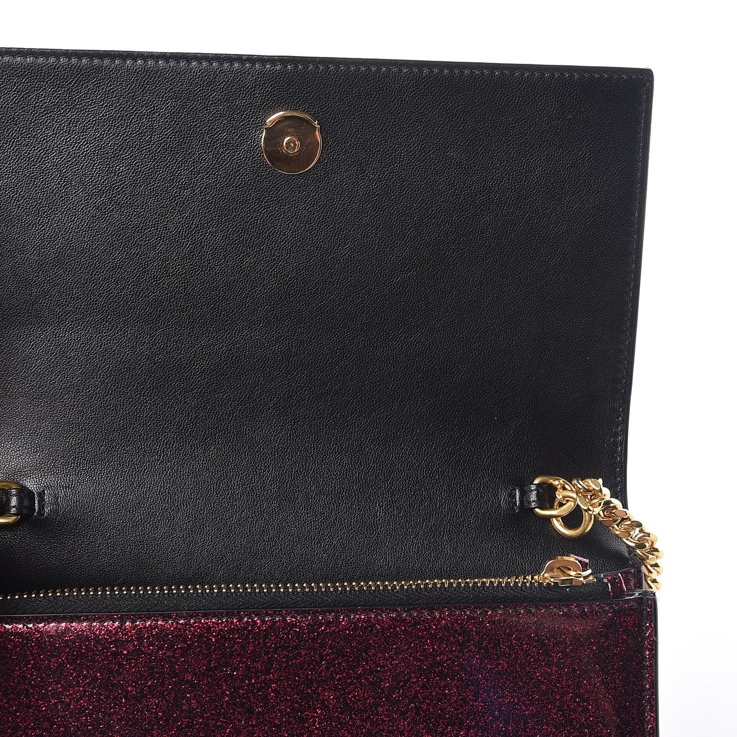 Patent Glitter Small Monogram Kate Tassel Satchel Bright Fuchsia
