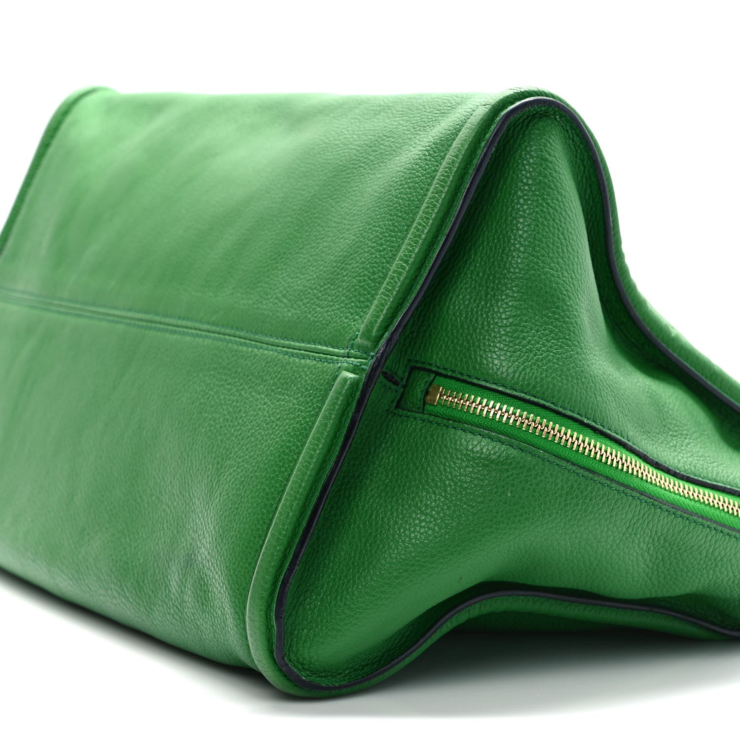Alexander McQueen Pebbled Calfskin Large Skull Padlock Zip Around Tote Emerald 9 of 10