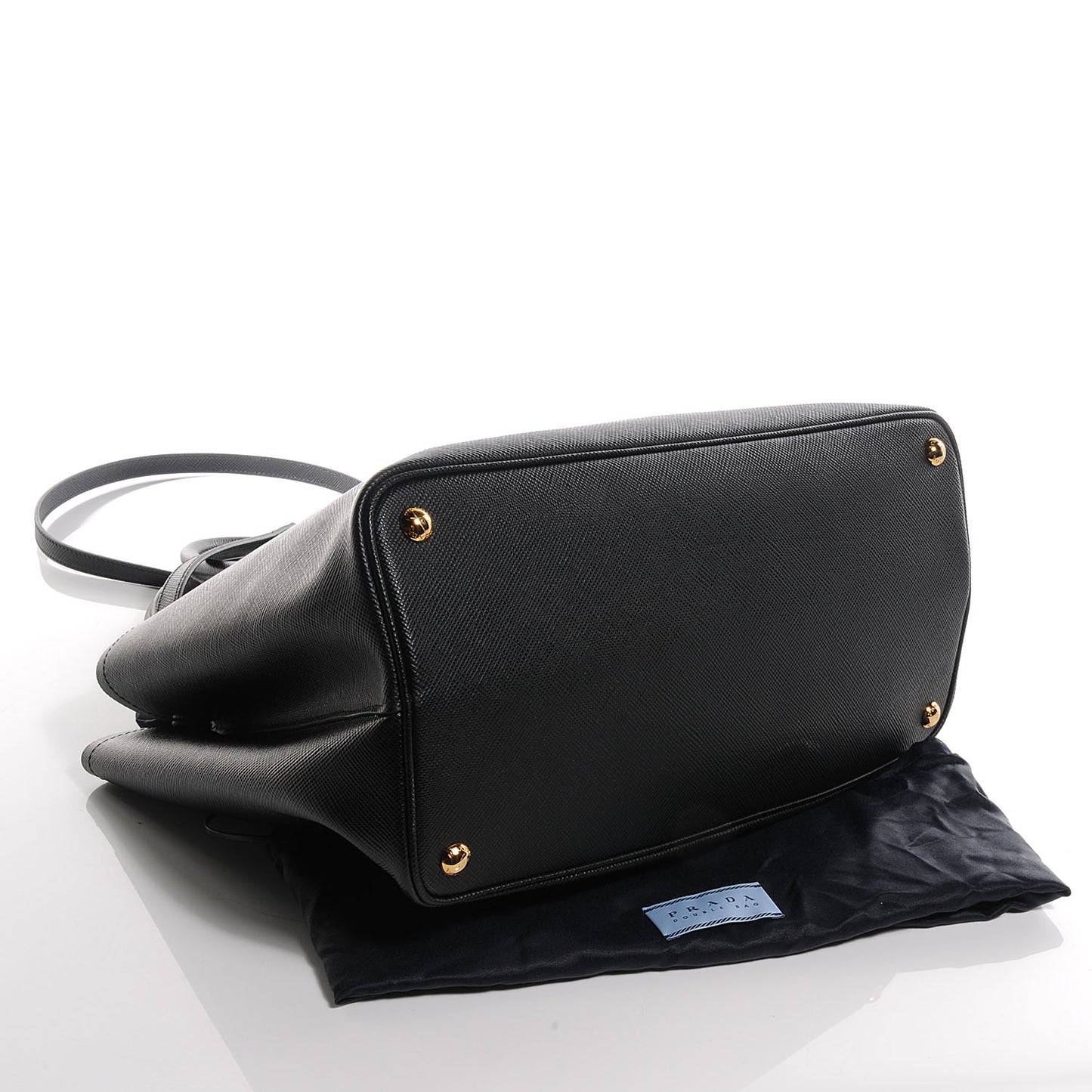 Saffiano Cuir Large Double Bag Nero Black