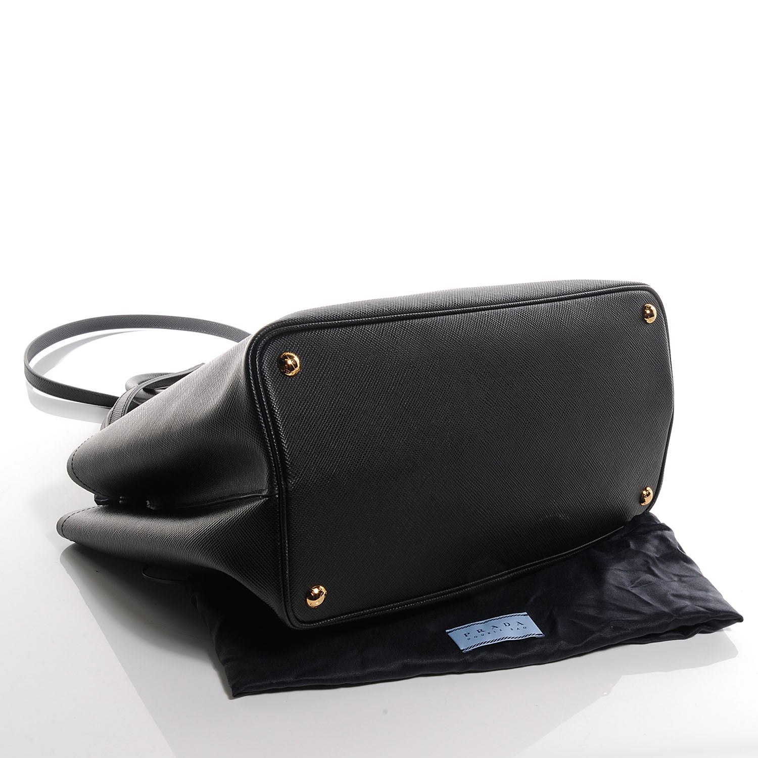 Prada Saffiano Cuir Large Double Bag Nero Black 5 of 10