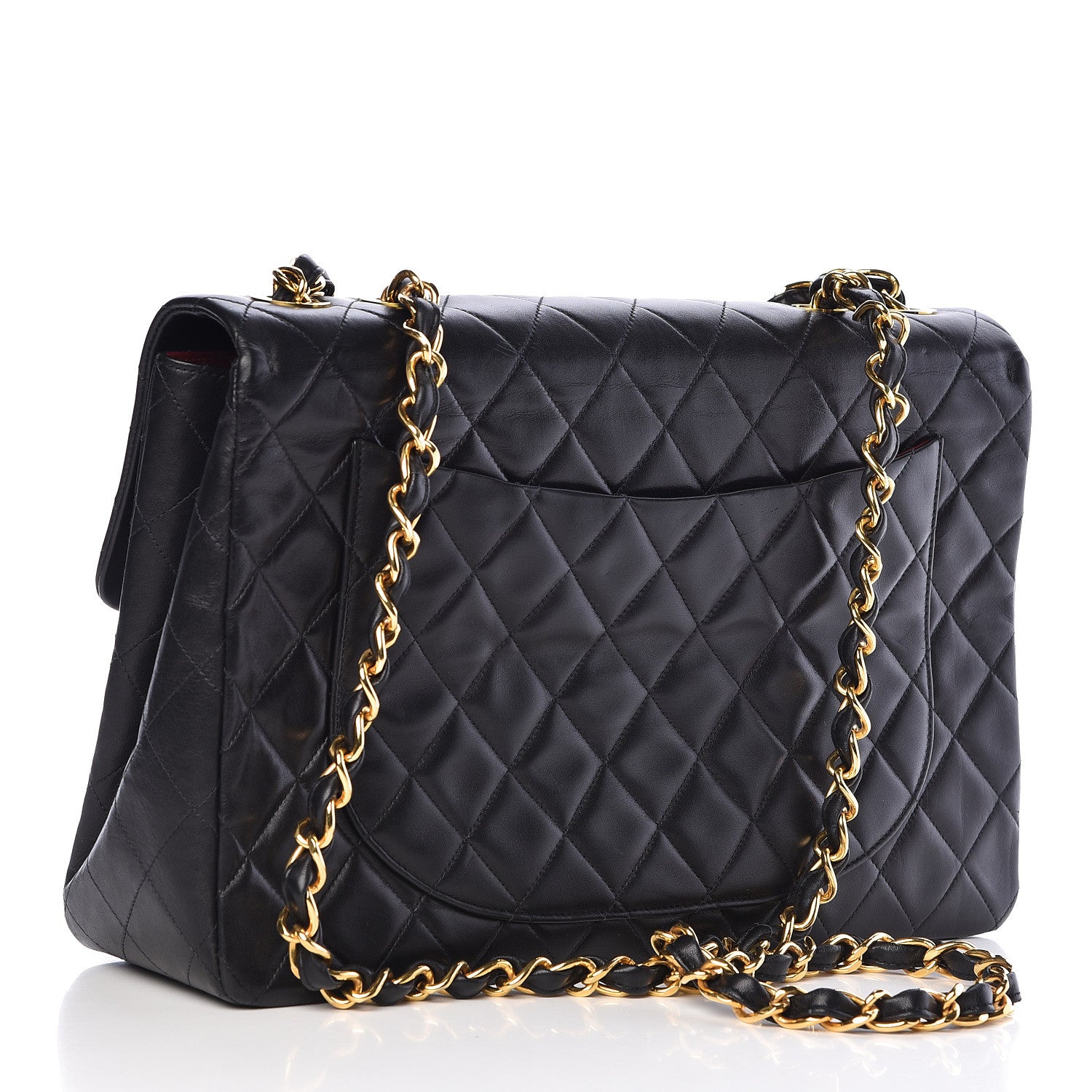 Chanel Lambskin Quilted XL Jumbo Single Flap Black 3 of 12