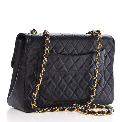 Chanel Lambskin Quilted XL Jumbo Single Flap Black 3 of 12