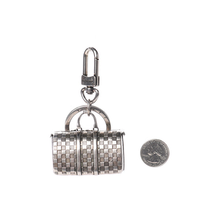Louis Vuitton Brushed Palladium The Keepall Key Holder Bag Charm 2 of 5