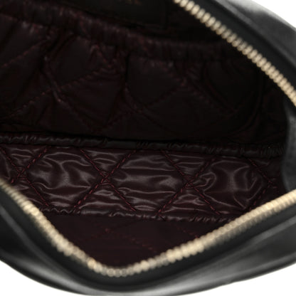 Chanel Lambskin Quilted Small Curvy Pouch Cosmetic Case Black 5 of 8