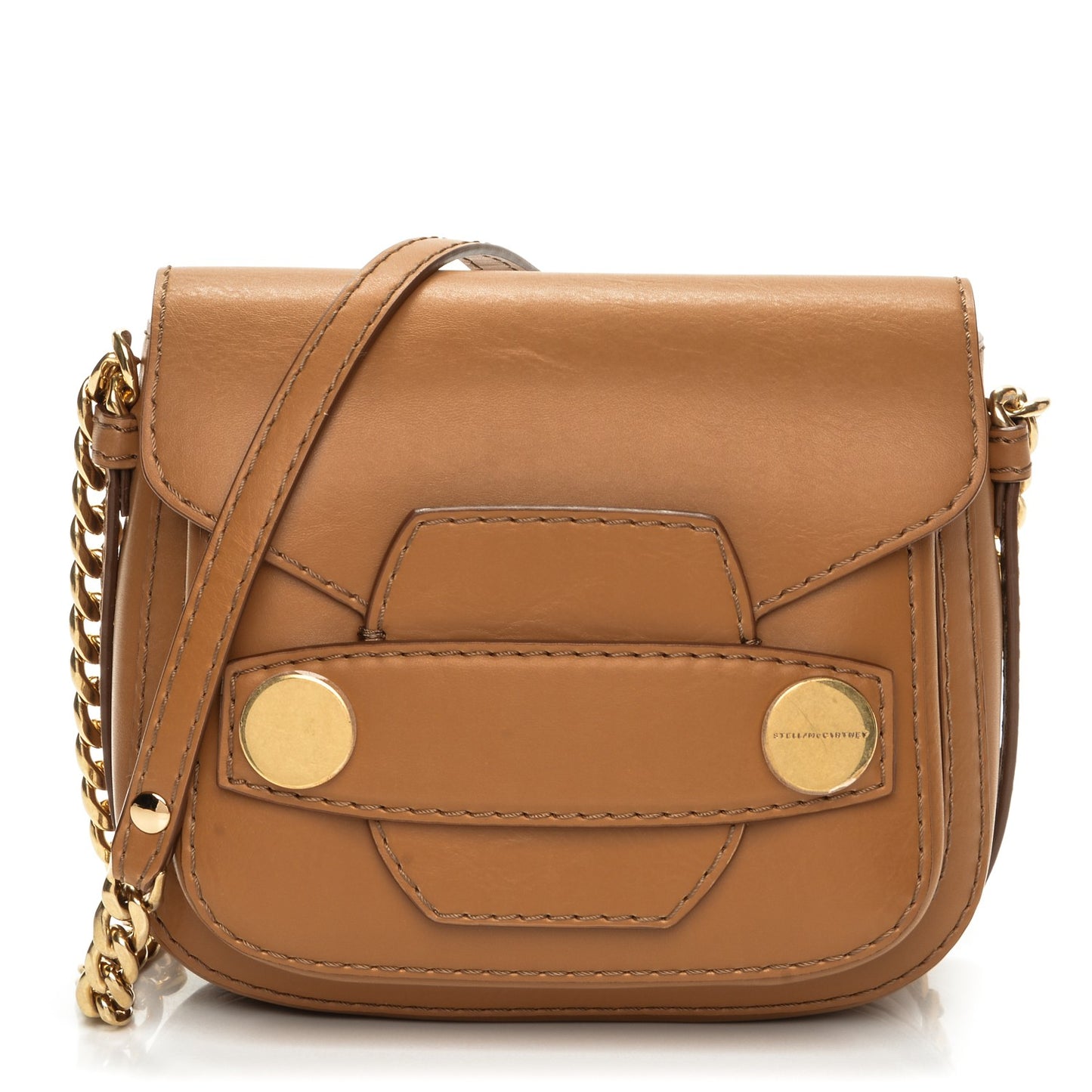 Eco Alter Nappa Popper Shoulder Bag Camel