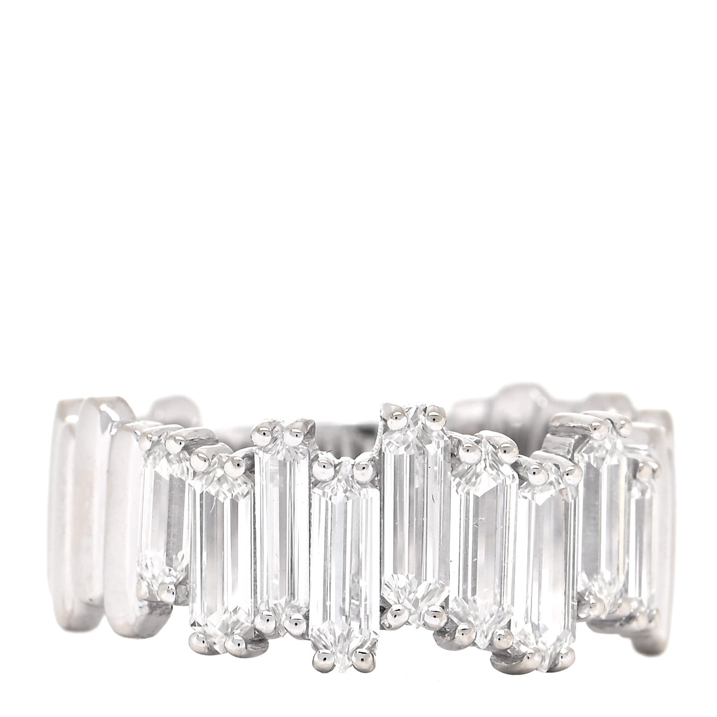 18K White Gold Diamond Fireworks Ring 56 7.5