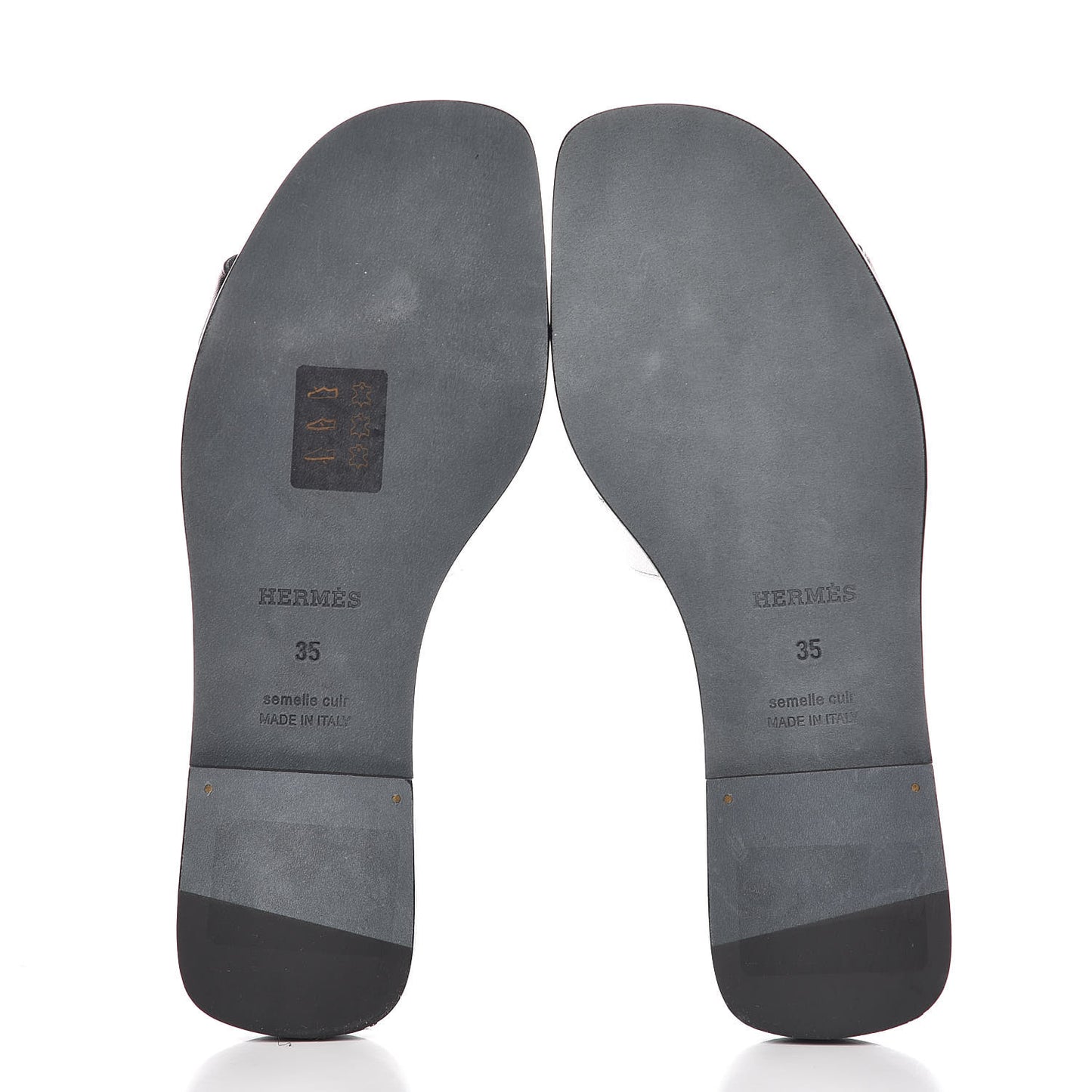 Metallic Nappa Oran Sandals 35 Canon De Fusil Argent