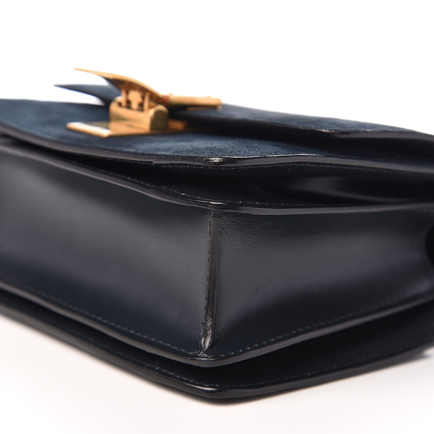Celine Suede Small Classic Box Flap Bag Petrol 7 of 9