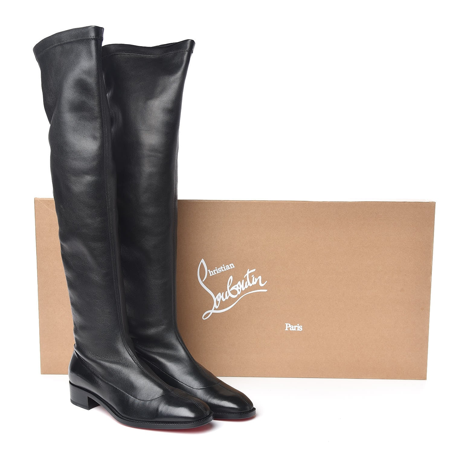 Christian Louboutin Nappa Theophila Stretch Knee High Boots 39.5 Black 7 of 7