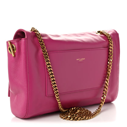 Saint Laurent Smooth Calfskin Suede Medium Reversible Monogram Kate Satchel Rose Rubis 5 of 18