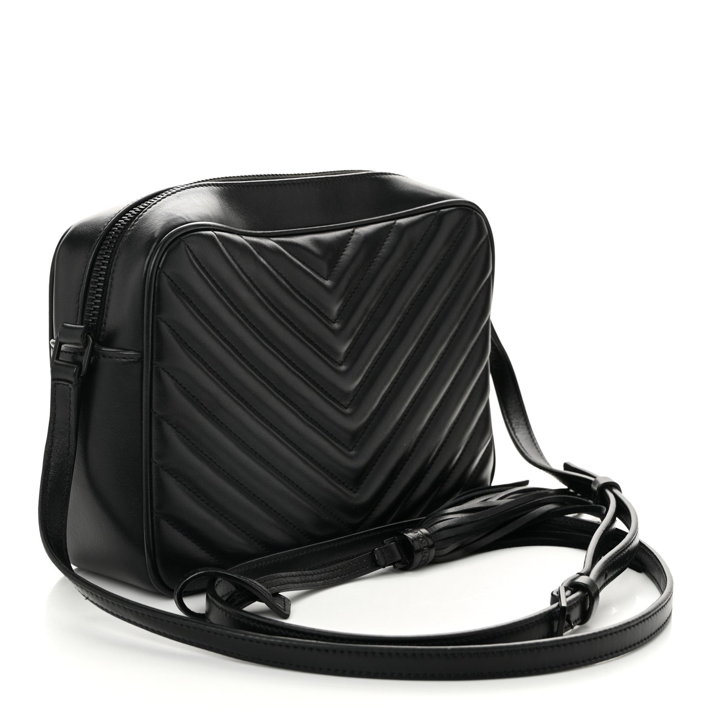 Calfskin Matelasse Monogram Monochrome Lou Camera Bag Black